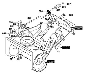 Chute Rod Assembly Diagram and Parts List for 621450X4E 2001 Briggs and Stratton Snow Blower